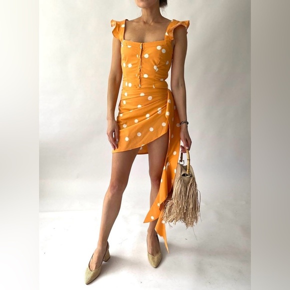 For Love And Lemons Dresses & Skirts - FOR LOVE & LEMONS TANGERINE AUBURN SARONG MINI DRESS , sz : medium